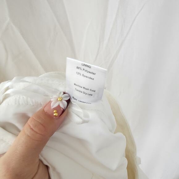 Choosy flared white pants crochet detail pockets NWT cotton vacation resort boho - Picture 11 of 11